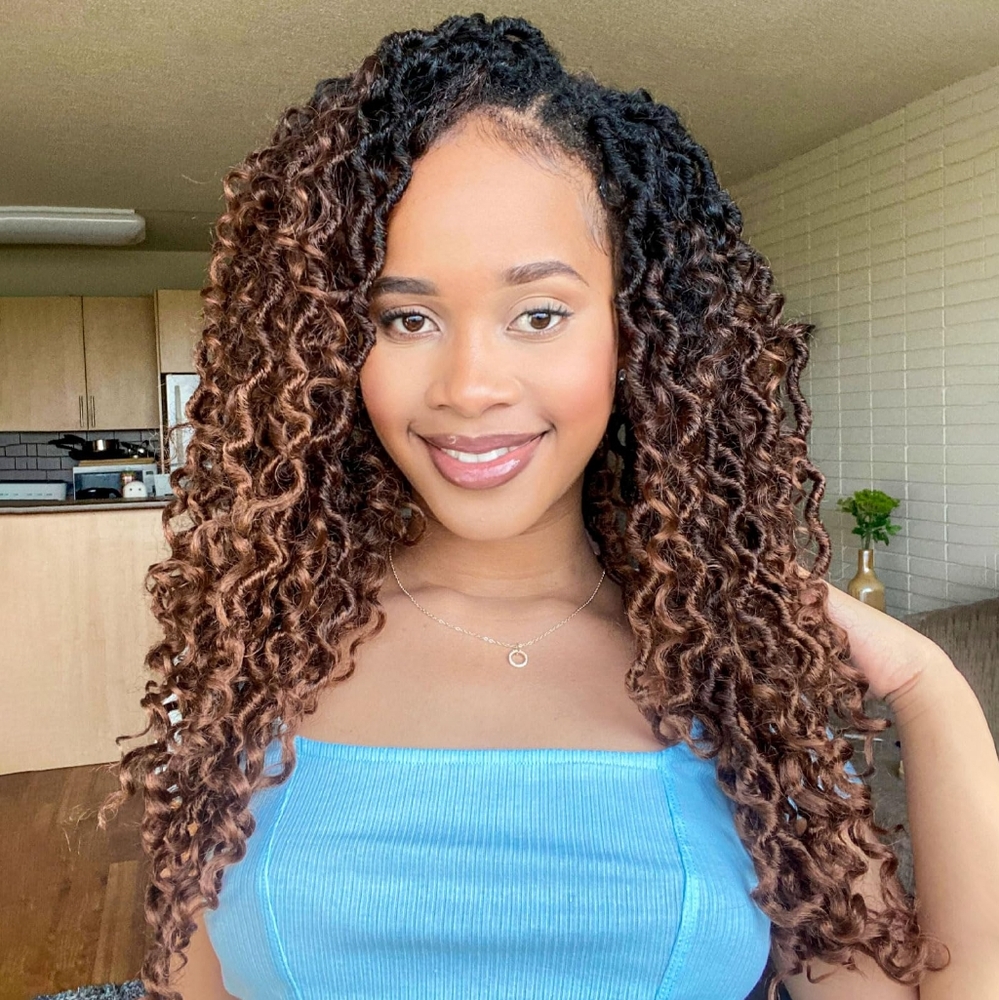 Crochet Hair for Women Crochet locs with Curly Ends (16Inch (Pack of‎ 8)